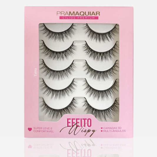5 pares Cílios postiços Premium #1141 TALITA (Efeito Wispy)