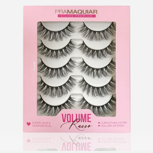 5 pares Cílios postiços Premium #1140 GISELE (Volume Russo)