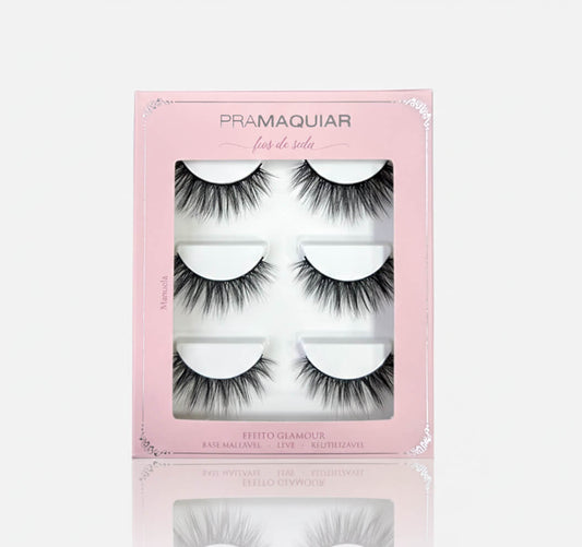 3 pares Cílios postiços Fios de Seda #1127 MANUELA