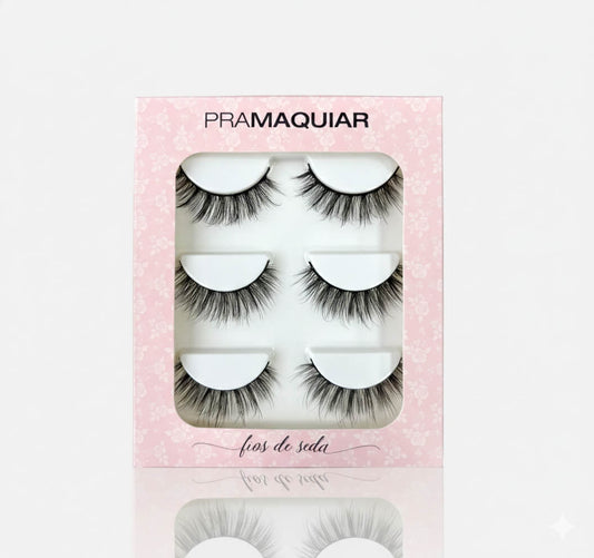 3 pares Cílios postiços Fios de Seda #1117 AUDREY