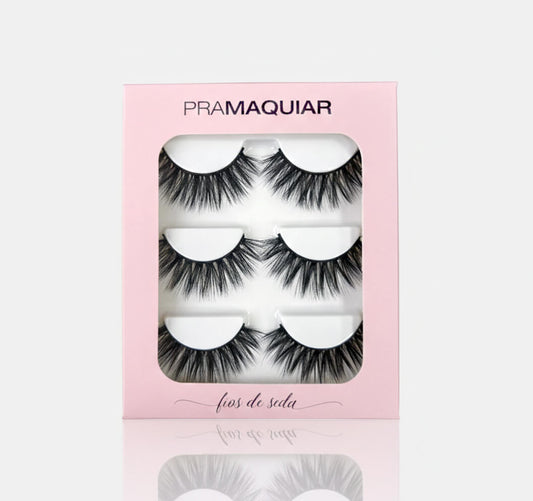 3 pares Cílios postiços Fios de Seda #1210 MAIA