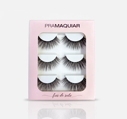 3 pares Cílios postiços Fios de Seda #1212 INGRID