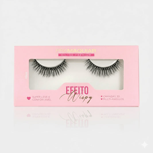 Cílios postiços Premium Efeito Wispy #1138 ALICE